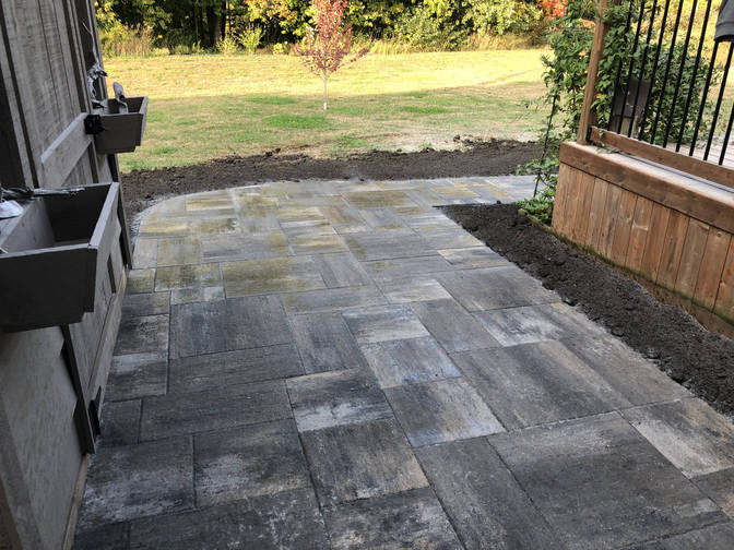 Paver patio. A paver patio project in London Ontario region by O'Connor Stone & Landscape.